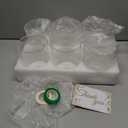 TBWIND 6Pcs Glass Cylinder Vases for Centerpieces, 6" x 4.7" Wide Mouth Flower Vase Hurricane Glass Candle Holders, Clear Vases Bulk with 2 Floral Tapes for Floating Candles Wedding Party Home Decor