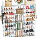 Mavivegue 9 Tiers Shoe Rack Tall Shoe Organizer Shoe Storage 50-55 Pairs Vertical Shoe Shelf Large Shoe Rack Organizer Stackable Shoe Racks for Entryway, Closet, Garage, Bedroom,Cloakroom - White