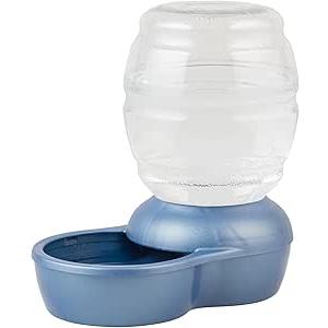 Petmate Replendish Gravity Waterer with Microban for Cats and Dogs, 0.5 Gallon,Blue, Made in USA 