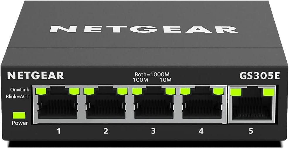 NETGEAR 5-Port Gigabit Ethernet Easy Smart Managed Essentials Switch - Desktop or Wall Mount, Home Network Hub, Office Ethernet Splitter
