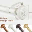 Antique White Curtain Rods for Windows 48 to 84 Inch, Decorative Heavy Duty Single-Side Adjustable 1'' Diameter Off White Drapery Rod, Vintage Rustic Metal Curtain Pole for Farmhouse