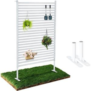 Outdoor Privacy Screen Fence with Stand 3FT x 5FT, Freestanding Privacy Fence Panels for Outside, No Dig Fence for Air Conditioner, Trash Can, AC Unit, Patio Lattice Fence Trellis White