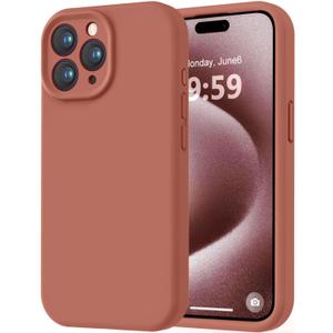 LOVE 3000 Designed for iPhone 15 Pro Case, Premium Silicone with [Soft Anti-Scratch Microfiber Lining] Shockproof Protective Phone Case for Men Women Girls 6.1", Caramel