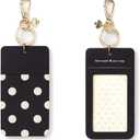 Kate Spade New York Id Badge Clip Key Chain, Silicone Keychain Accessory, Black Dot