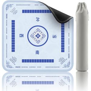 2F22E Mahjong Mat, Noise Reduction Non-Slip Mahjong Mat for Table, 32.4 * 32.4 Inch Mahjong Table Mat for Poker, Board Games Table Mat, Card Games, Tile Games, Dominoes(Sky Blue)