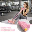 8-Tube Pedal Resistance Band with Handles, Multifunctional Pedal Resistance Band Made of Natural Rubber, Fashion Puller Exercise Equipment for Full Body Strength, Toning & Stretching