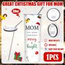 Christmas Birthday Gift for Mom Best Mom Ever Tumbler 20 oz Stainless Steel Insulated Coffee Tumbler with Lid Straw Brush from Daughter Son Husband for Xmas Mama Grandma Women Mothers in Law