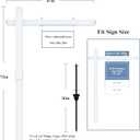 Vinyl PVC Real Estate Sign Post 6' Tall, Realtor Yard Sign Post (Connected type), 47" Arm Holds Up to 36" Sign - White (No Sign)