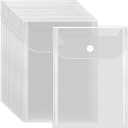 Vmiapxo 20 Pcs Small Plastic Envelopes with Snap Closure, Reusable Stamp and Die Storage Pockets, Waterproof Clear Envelope Pouch as Sticker Organizer, Receipt Holder, Photo Storage Folders (5x7 Inch)
