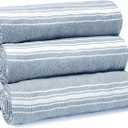 Belizzi Home Peshtemal Turkish Towel Chevron Beach Towels Oversized 36x71 Set of 6, Beach Towels for Adults, Soft Durable Absorbent Extra Large Bath Sheet Hammam Towel - Navy Blue