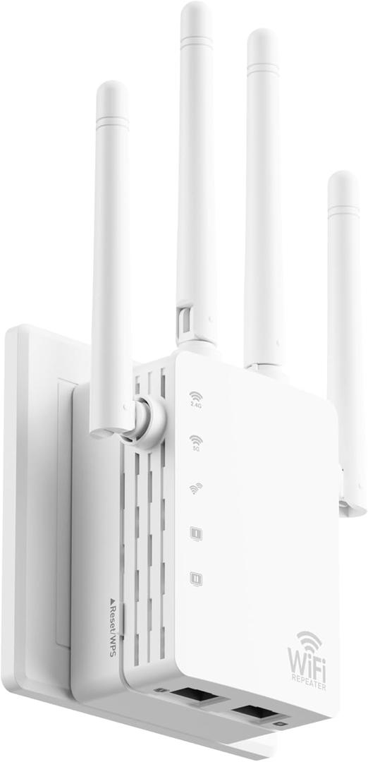 BREGINE 13888 Sq.Ft Range WiFi Extender Signal Booster Dual Band 5GHz/2.4GHz, 150-Device Compatibility, Simple Installation, WiFi Extender, WiFi Repeater