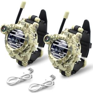Walkie Talkies Watch Rechargeable, Spy Watch Army Toys for Kids, 7 in 1 Digital Watch Walkie Talkies with Flashlight, Cool Spy Gadgets for Boy Girls Outdoor Game (Camo) Walkie Talkies Watch Rechargeable, Spy Watch Army Toys for Kids, 7 in 1 Digital Watch Walkie Talkies with Flashlight, Cool Spy Gadgets for Boy Girls Outdoor Game (Camo)