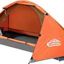 Camppal 1 Person Tent for Camping Hiking Mountain Hunting Backpacking Tents 4 Season Resistance to Windproof Rainproof and Waterproof (Orange)