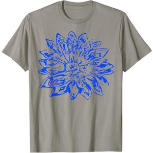 Blue Lotus Flower Yoga Tee Shirt Large