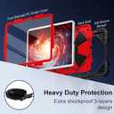 Scnioy Case for iPad 10th Generation 10.9 Inch (2022), iPad (A16) 11th Generation 11 Inch (2025), Rugged i Pad Case 10th Gen with 360°Rotating Stand Screen Protector Pen Holder Shoulder Strap, Red