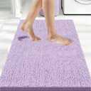 Bcoimo 36x24 Chenille Bath Mat Non-Slip with Backing Bath Rug Ultra-Absorbent and Machine Washable Bathroom Mat Quick-Dry Design. Ideal for Bathroom Shower and Tub Areas