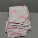 4 Pcs Bow Shower Curtain Set Cute Coquette Bathroom Decor Bow Knot Aesthetic Girly Shower Curtain Sets with Non-Slip Rug Toilet Lid Cover Bath Mat and 12 Hooks(Pink)