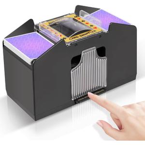 Automatic Card Shuffler 2/1/4/6 Deck,Battery-Operated Electric UNO Poker Shuffler,Playing Card Shuffler for Home Card Game,Travel