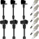OCPTY 6 Ignition Coils with 6 Iridium Spark Plugs Compatible 2000 for Nissan for Maxima 3.0L/V6,2000 for INFINITI for I30 3.0L/V6 Spark Plugs and Coil Packs Kit Replaces #UF348+6953