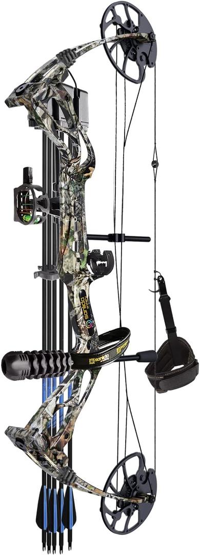 Sanlida Archery Dragon X8 RTH Compound Bow Package for Adults and Teens,18-31 Draw Length,0-70 Lbs Draw Weight,up to IBO 310 fps,No Bow Press Needed, RH Only