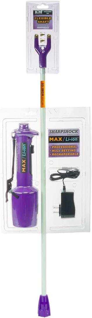 SHARPSHOCK MAX Electric Cattle Prods with Redesigned Handle, Hi/Lo Switch, Removable Tips, Durable Polycarbonate, Made for Livestock Handlers (33 Inch)