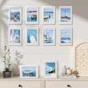 HappyHapi 4x6 Picture Frames Set of 10, Tabletop or Wall Display Pictures 3.5x5 with Mat or 4x6 Without, Multi Photo Frames Collage (White)