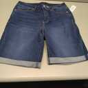 OFLUCK Bermuda Shorts for Women Mid Waisted Trendy Stretchy Denim Shorts Knee Length Cutoff Loose Fit
Size 12