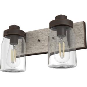 Hunter - Devon Park 2-light Onyx Bengal, Small Vanity Light, Dimmable, Rustic Style, for Bedrooms, Kitchens, Foyers, Bathrooms - 48018