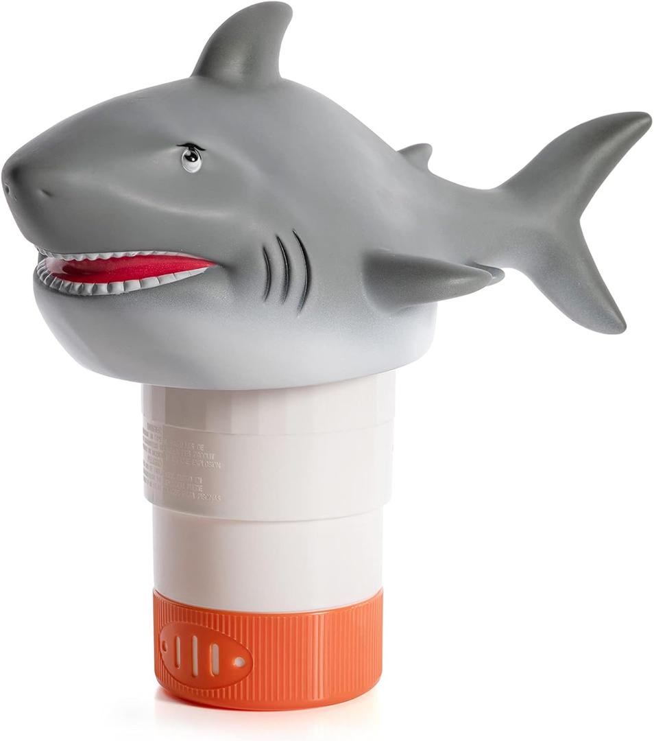 XY-WQ Chlorine Floater, Floating Pool Chlorine Dispenser (Shark), Fits 1 and 3 Inch Tablets for Large and Small Pools, Hot Tub, Spa