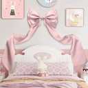 Giant Bow Decoration, 83x20 Inches Big Bow for Backdrop with Back Ribbon, Satin Large Bows for Decoration, Coquette Bows Decor for Birthday Party Room Wedding Baby Shower Church Nursery (Pink)