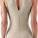 Women's Open Back Workout Tops - Sleeveless Yoga Tank Tops for Women, Moisture-Wicking Athletic Shirts for Running (Beige, M)