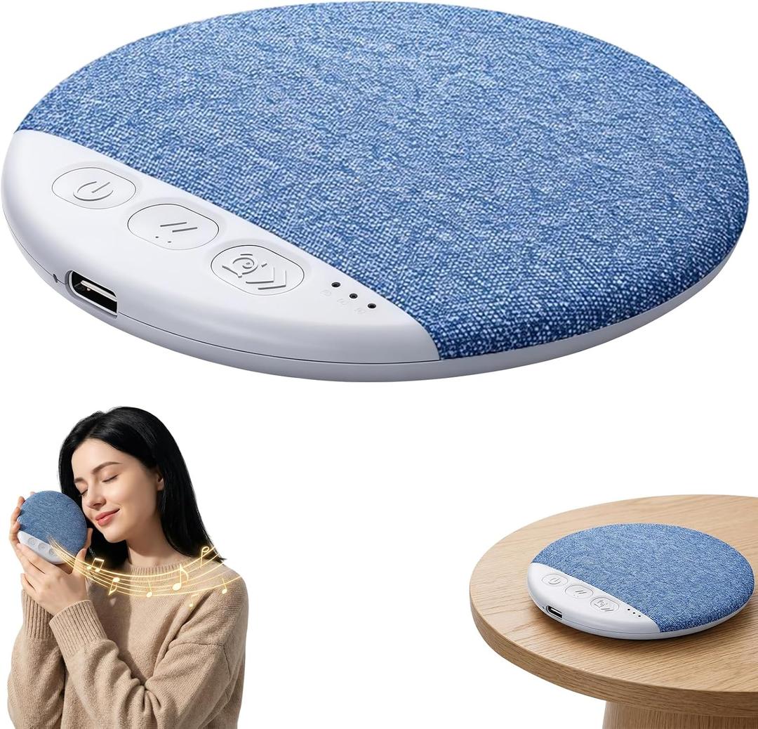 Sleep Pillow Speaker, 2026 New Bluetooth Pillow Speaker,Portable Bluetooth Under Pillow Speaker with White Noisefor Deep Sleeping, for Side Sleepers and Deep Sleep (No Charger (Blue)