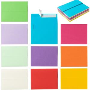 100 Pack A2 Colorful Invitation Envelopes Self-Adhesive for Wedding, Party Invitations, Greeting Cards, Announcements, Photos(4.37 x 5.75 Inches, Colorful)