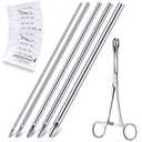 Chumia Piercing Kit 100 Pcs Piercing Needle with 1 Pcs Clamps Stainless Forceps Clamp Hollow Needle Mixed Sizes 12g 14g 16g 18g 20g for Ear Nipple Belly Tongue Body Tools