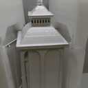 NEEDOMO Lanterns Decorative Outdoor & Indoor, Set of 3 Outdoor Lanterns for Porch, Vintage Candle Lantern Decor for Living Room, Fireplace, Kitchen Dining Table, Patio, Garden, Wedding, White (White-24"/18"/12"h)