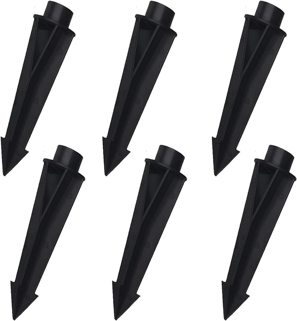 Cheopha Ground Stake 1/2 NPT Female Thread (0.84'' Hole Diameters) Heavy Duty ABS Stake 8.48" Length Corrosion Resistant Spike for Outdoor Landscape Lighting Ground Spike Replacements Pack of 6