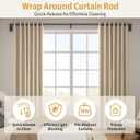 Blackout Curtain Rods, Quick-Release Wrap Around Curtain Rods for Windows 48 to 84 Inches, 1" Adjustable, Heavy Duty, Matte Black for Bedroom, Living Room