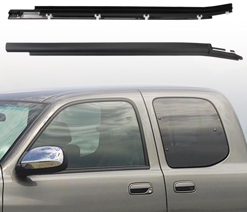 JDMON 2PCS Door Window Moulding Weatherstrip Compatible with Toyota Tundra 2000-2006, Outer Outside Weather Stripping Trim Seal Belt Replacement for 75740-0C022 75730-0C022