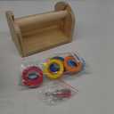 Kids Masking Tape Dispenser, Wooden Multi Roll Craft Tape Dispenser, Washi Tape Holder Organizer, Cutter for Gift Wrapping, Gift for Children Office Home School, Acrylic Serrated Cutter