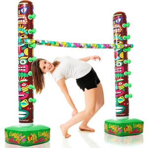 Hawaiian Inflatable Limbo Party Game for Adults 66.7" Tall Inflatable Tropical Luau Party Carnival Game for Adult Summer Outdoor Garden Beach Birthday Pool