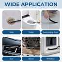 3 x Cleangor Crevice Cleaning Brushes, Scrub Brush for Hard to Reach Small Space, Home Essentials, Cleaning Supplies, Cleaning Tools for Household Use, Bathroom, Shower, Kitchen, Window, Toilet (2, Black)