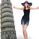 Roowest 6 ft Leaning Tower of Pisa Cardboard Cutout Stand up Italy Theme Party Decorations Life Size Photo Props Italy Historic Landmark Tower Backdrops for Italian Travel Themed Party Supplies