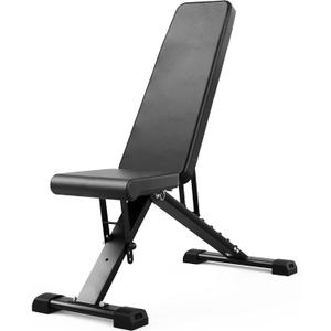 Adjustable Weight Bench Workout Bench for Home Gym 1800Lbs Capacity Bench Press for Home Gym, 7 Back & 3 Seat Positions with Spring-Loaded Pin, Commercial Grade Steel Frame for Full Body Workouts (Matte Black)