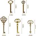 5-Key Skeleton Key Set,Universal Replacement Skeleton Keys Kit for Antique Dresser, Chinese Cabinet, Antique Furniture and Old Style Cabinets or Doors (5 pcs)