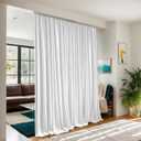 Floor to Ceiling Curtain for Wall Ceiling Mount Track - Extra Wide Blackout Curtains Room Separator - Privacy Room Divider Curtains for Ceiling Track System or Rod with Hooks, 1 Panel (Greyish White)