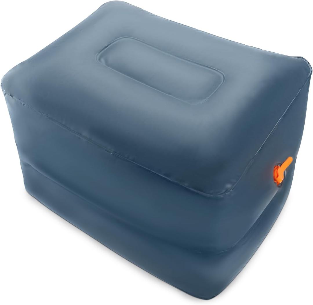 Inflatable Foot Rest Inflatable Travel Foot Rest Pillow Car Seat Footrest for Long Trips Inflatable Stool Compact and Portable Travel Essentials Suitable for Airplane, Car, Home, Office, Campsite
