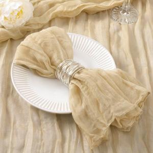 DeZerlor 50 Pack Champagne Cheesecloth Napkins Summer Cloth Napkins Set of 50 Dinner Napkins Bulk 21x21 Inches for Wedding Bridal Shower Baby Shower Parties