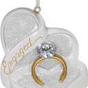 Engaged Heart Shaped Box and Ring with Gem Ornament (White)