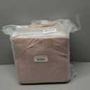 FinishingBo Cube Storage Bins, 6 Pack 11x11 inch with Cotton Handles for Closet, Shelves, Clothes, Towel (White/Pink)