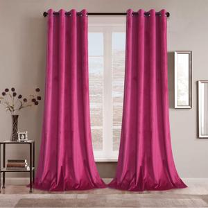 Roslynwood Berry Velvet Curtains 84 inches Long for Living Room, Thermal Insulated Light Blocking Room Divider Curtains Privacy Protect Window Covering for Bedroom, W52 x L84, 2 Panels